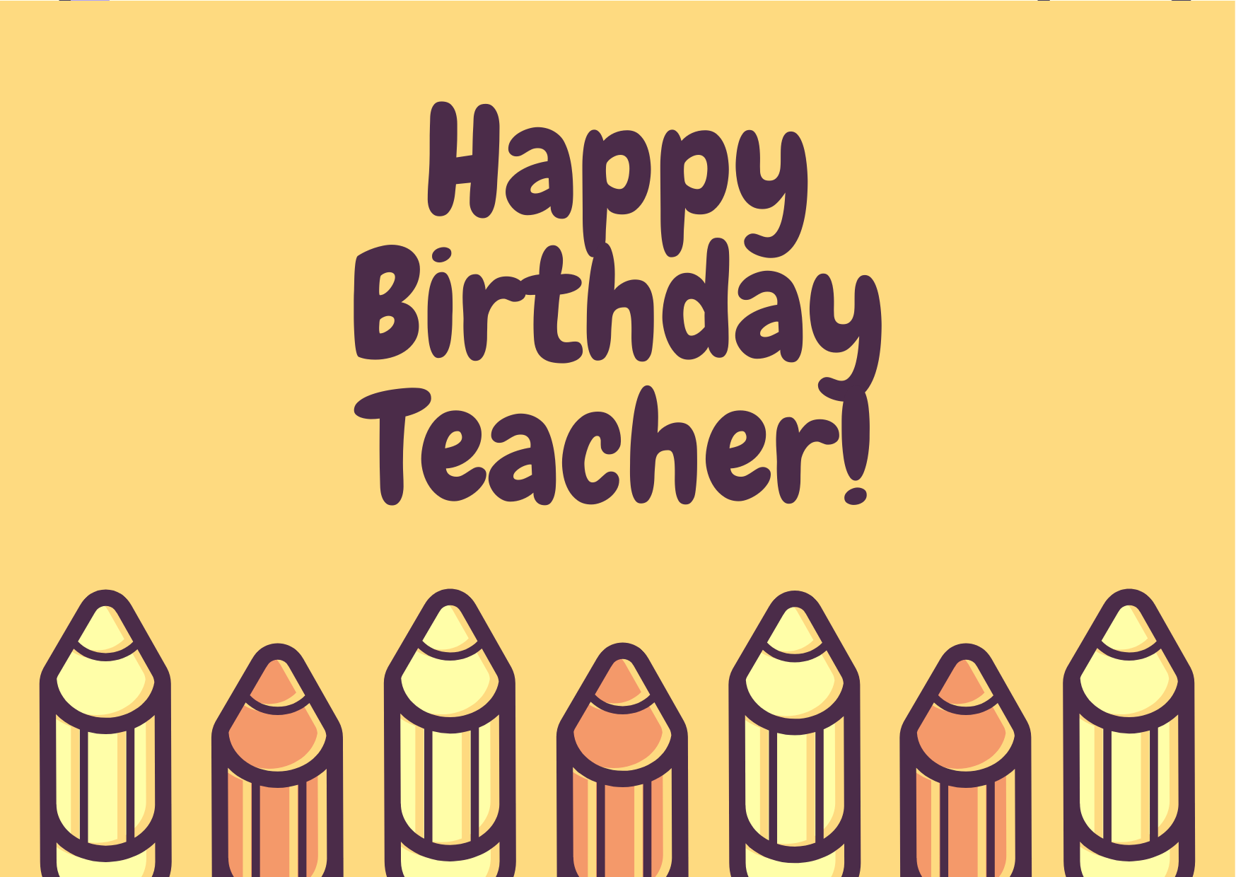 happy birthday teacher card